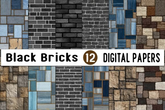 Black Bricks Digital Paper
