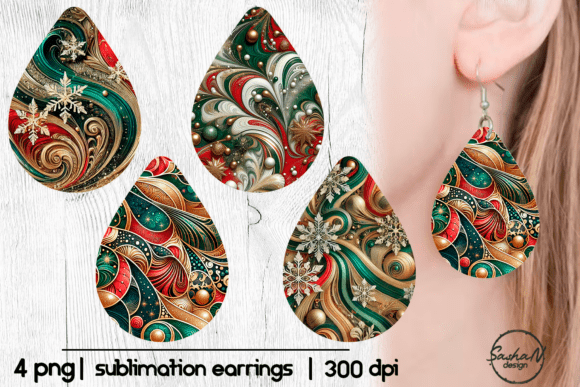 Christmas Abstract Earrings Designs
