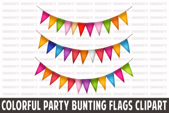 Colorful Party Bunting Flags Clipart PNG for Creative Projects