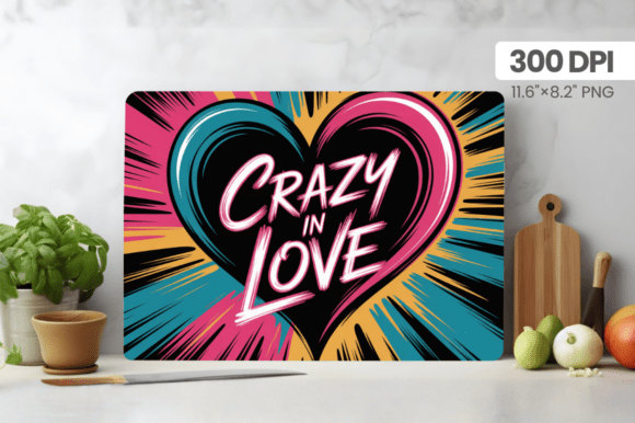 Crazy in Love Cutting Board PNG Sublimat: A Trendy Addition to Your Digital Design Toolkit