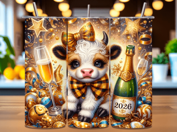 Cute Cow 2026 Champagne Party Tumbler