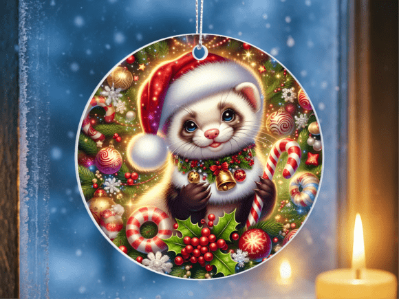 Cute Ferret Santa Bell Ornament PNG: A Versatile Digital Asset for Creative Projects