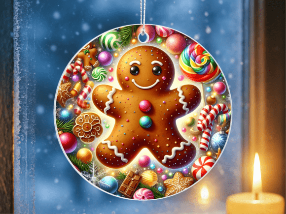 Cute Gingerbread Cookie Candy Ornament