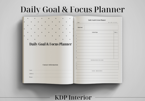 Daily Goal Focus Planner KDP Interior: A Simple Tool for Big Results