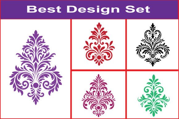 Decorative Damask Floral SVG Bundle