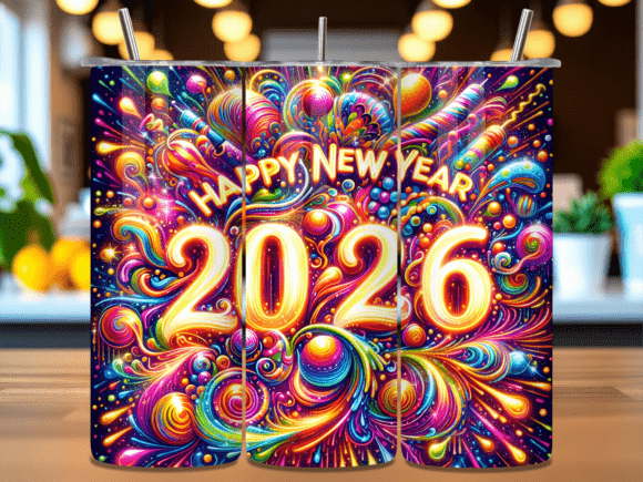 Floral 2026 Gold New Year Tumbler Wrap: A Versatile Design for Creative Projects