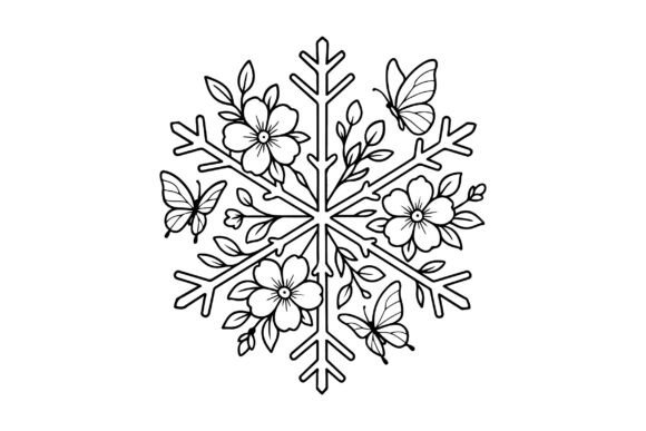 Free Floral Snowflake Clipart SVG Design