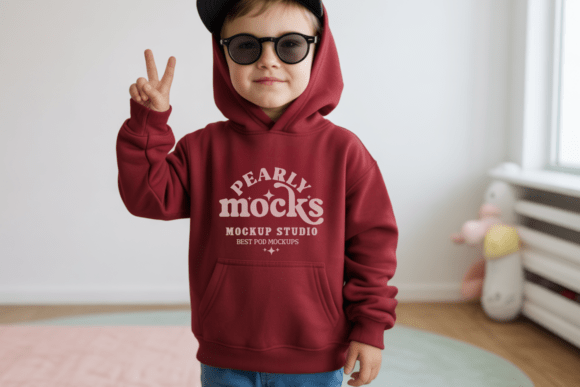 Gildan 18500B Kids Hoodie Mockup 33