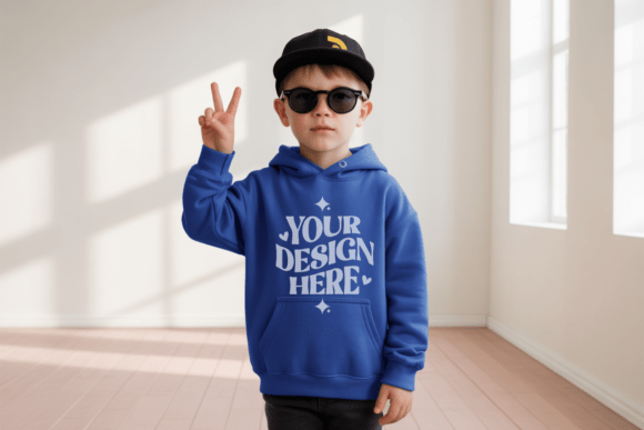 Gildan 18500B Kids Hoodie Mockup 34