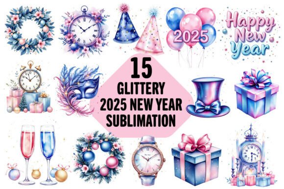Glittery New Year Bundle: A Versatile Digital Design Collection