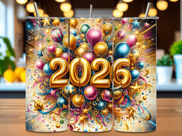 Gold 2026 Balloons Party Tumbler Wrap: A Creative Solution for Customized Drinkware