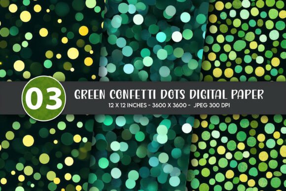Green Confetti Dots Digital Paper: A Versatile Design for Every Creative Project