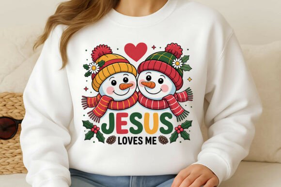 Jesus Loves Me Png, Christmas PNG: A Digital Design for Faith and Festivity