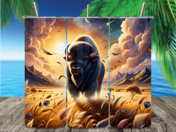 Majestic American Bison Tumbler Wrap PNG: A Strategic Design for Creative and Business Success