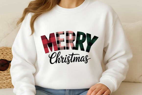 Merry Christmas Plaid PNG, Christmas PNG: A Versatile Digital Design for Holiday Projects