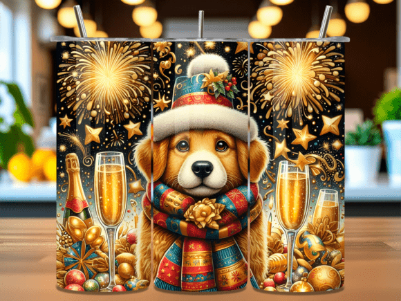 New Year 2026 Cute Dog Puppy Tumbler PNG: A Trendy Addition to Your Digital Toolkit