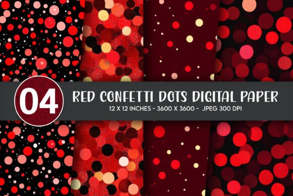Red Confetti Dots Digital Paper: A Vibrant Addition to Your Creative Projects
