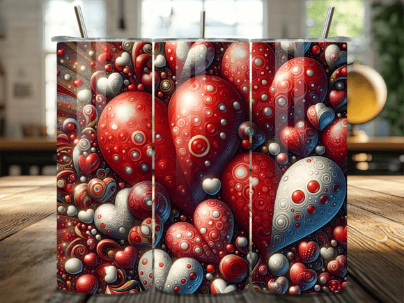 Red White Heart Bubbles Tumbler Wrap: A Versatile Design for Custom Tumbler Creations