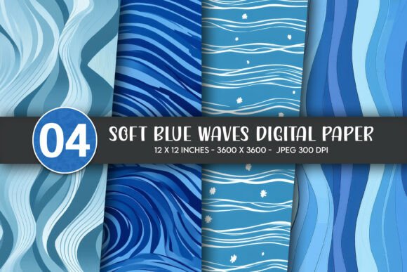 Soft Blue Waves Digital Paper