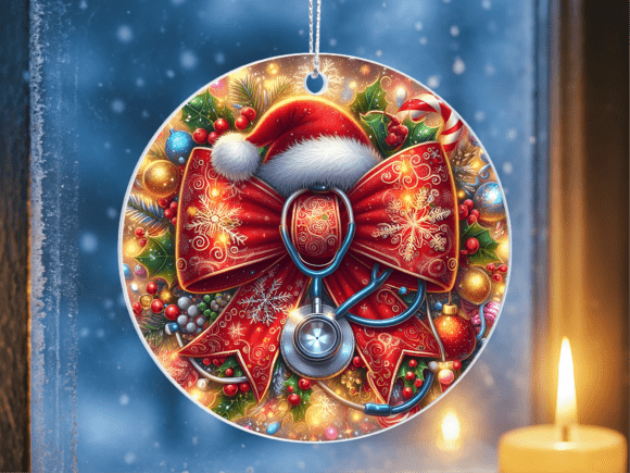 Stethoscope Santa Hat Ornament