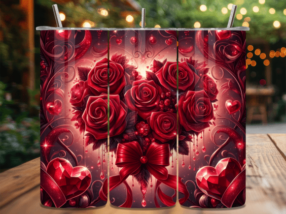 Valentines Day Heart Gemstone Tumbler