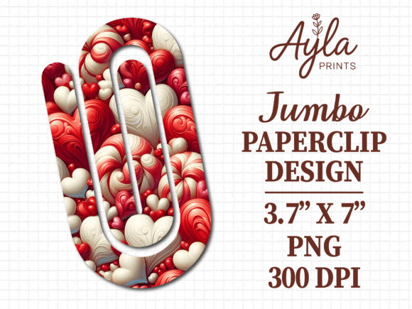 White Candy Hearts Jumbo Paperclip PNG: A Versatile Digital Design for Creatives and Entrepreneurs