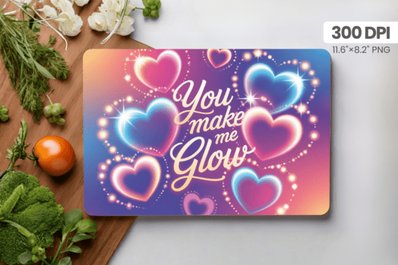 You Make Me Glow Cutting Board PNG Subli